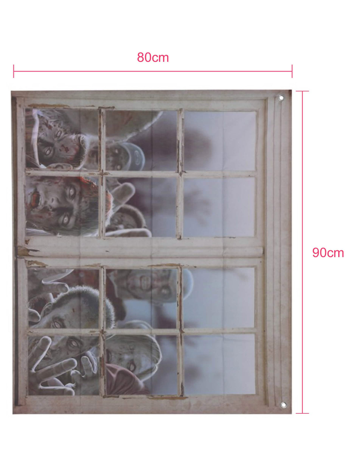 Dimensões da decoração de janela zombies para halloween