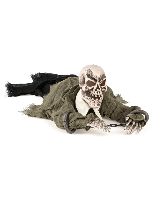 Decoração de esqueleto animada com luz e som para o Dia das Bruxas