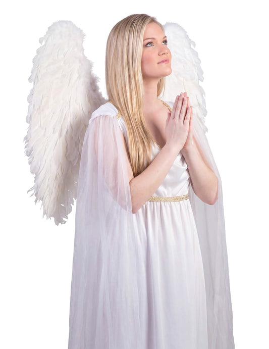 Fato de anjo branco mulher