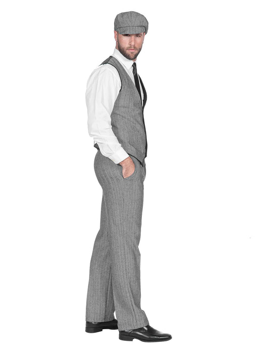 Fato anos 20 cinzento luxo para homem