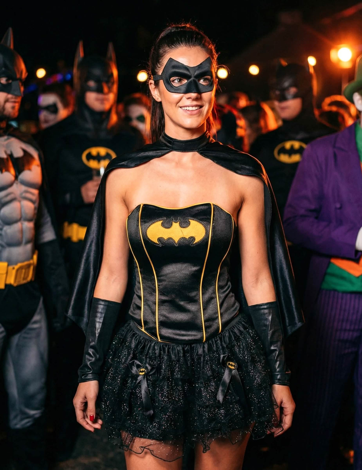 En situação rodeada de Batman do disfarce sexy Batgirl™ para mulher