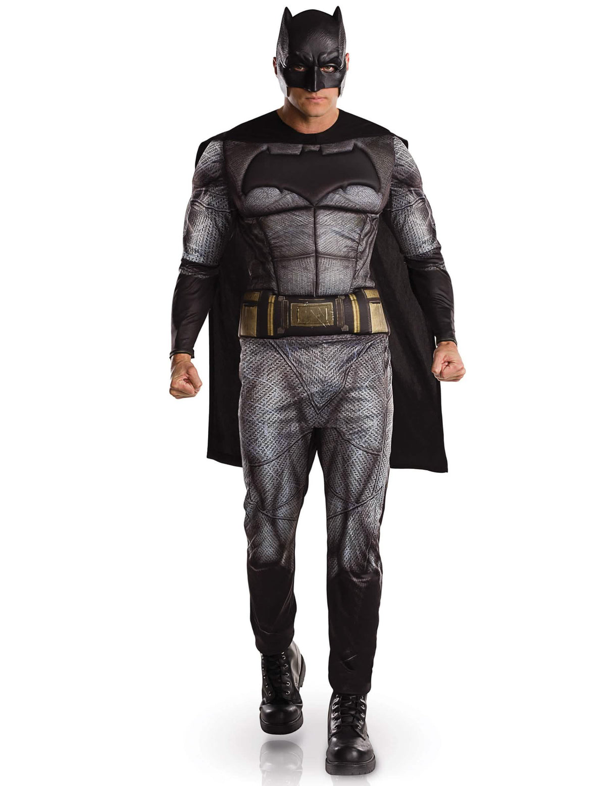 Fato de Batman Ligua dos justiceiros para adulto cinzento e preto com capa