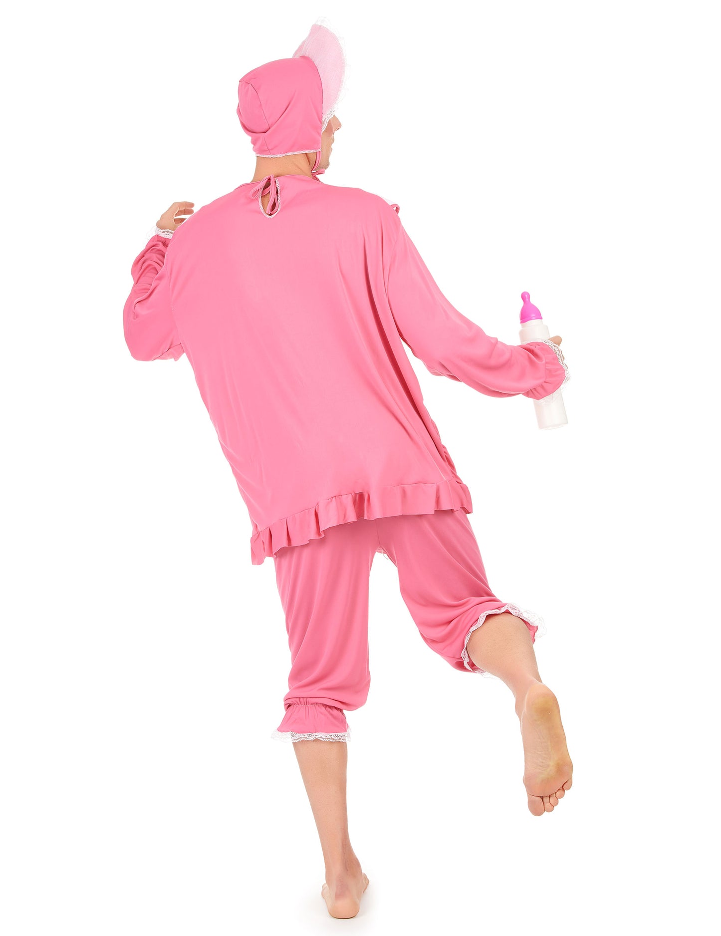 Disfarce de bebé cor-de-rosa para homem