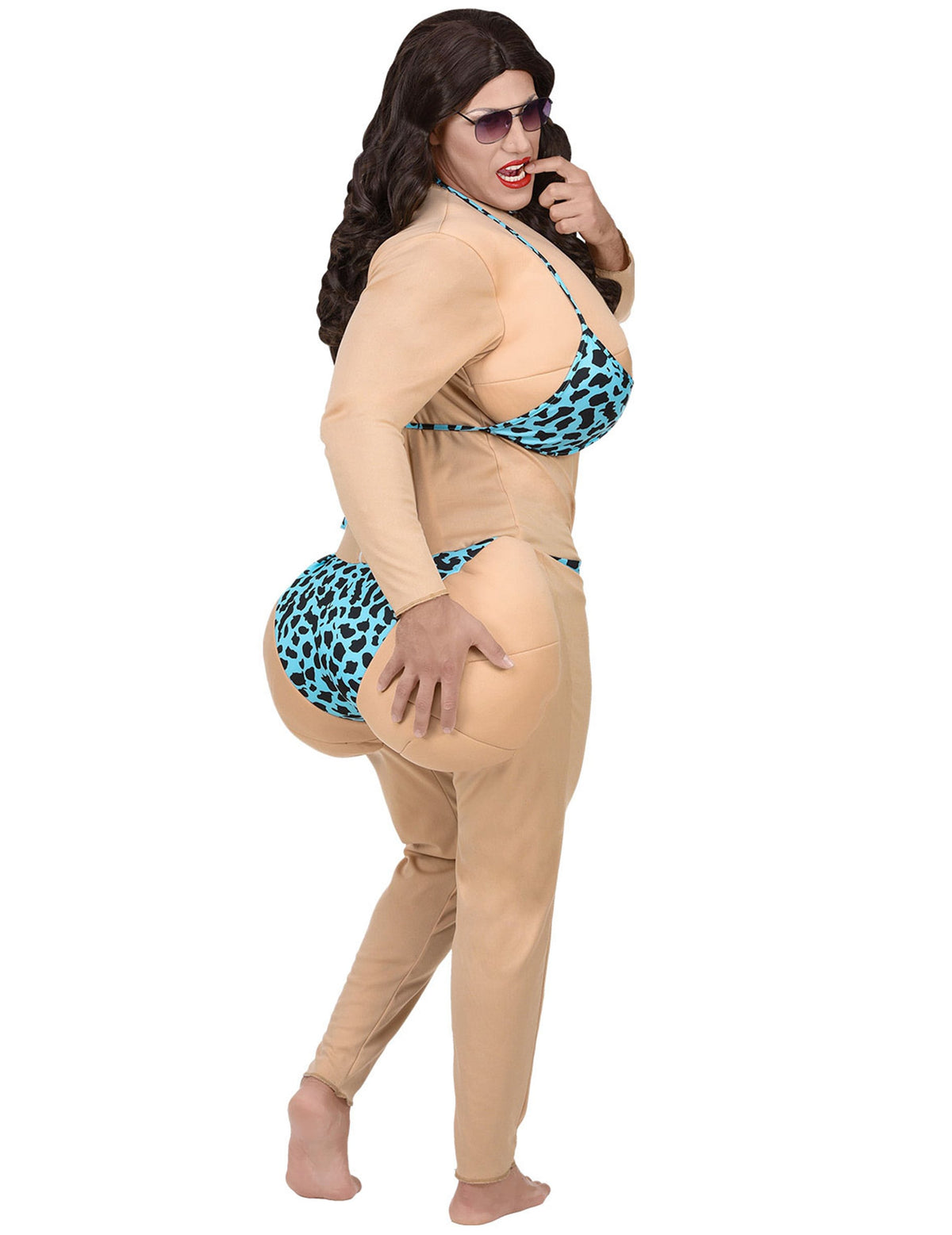 Vue de dos du déguisement bimbo des plages pour adulte
