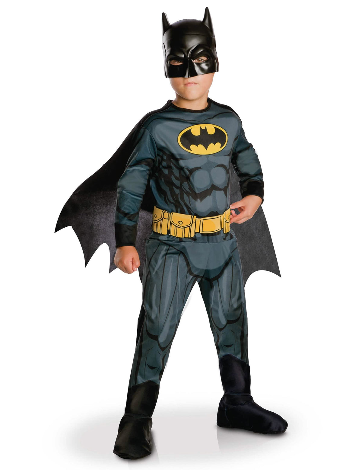 Déguisamento clássico Batman Ligua dos justiceiros™ para menino cinzento e preto com capa e máscara