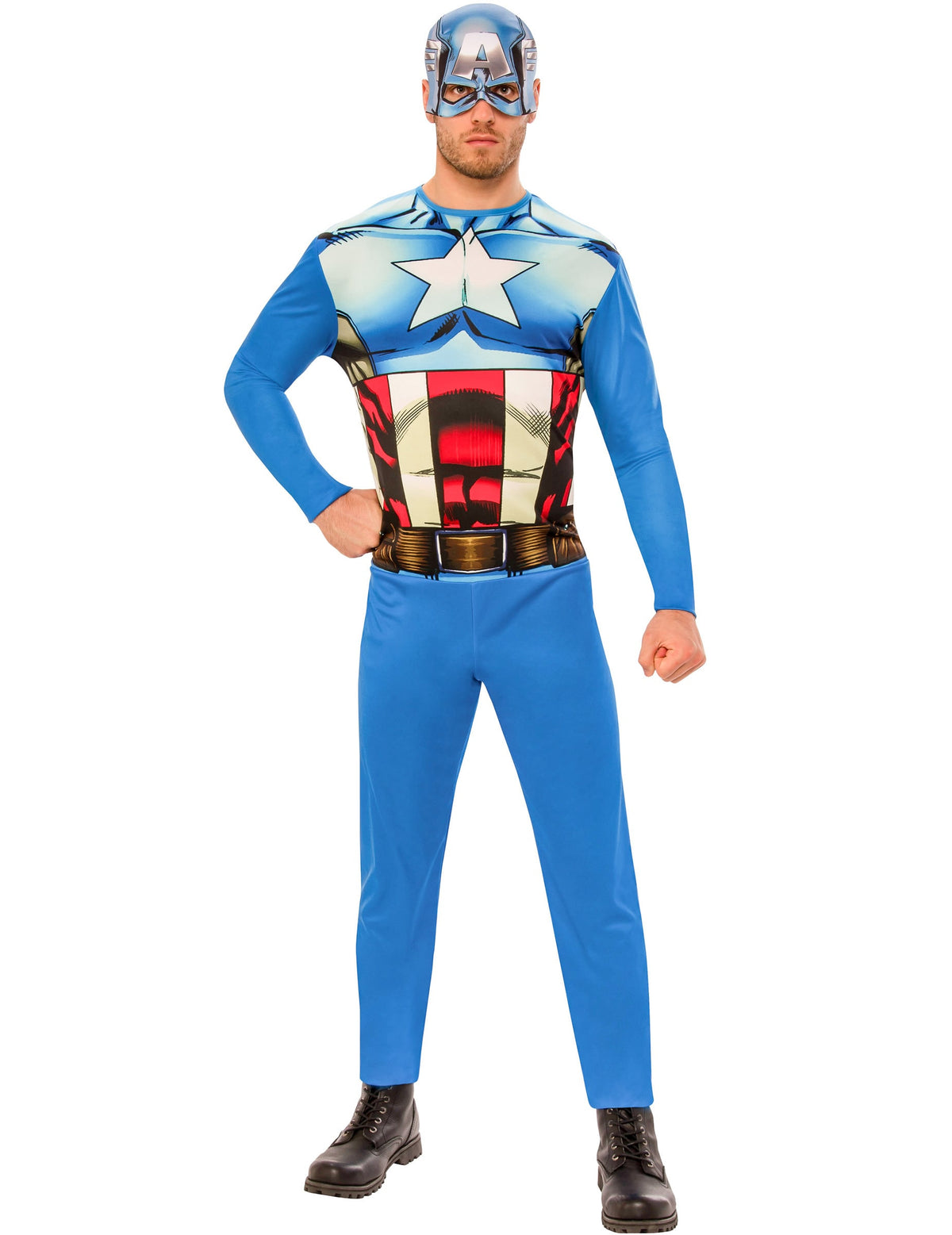 Déguisement classique Captain America™ pour adulte bleu avec masque