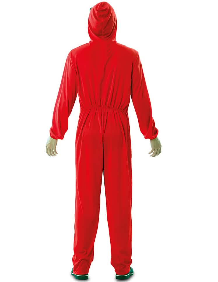 Vista de costas do fato macaco e máscara La Casa de Papel para adulto