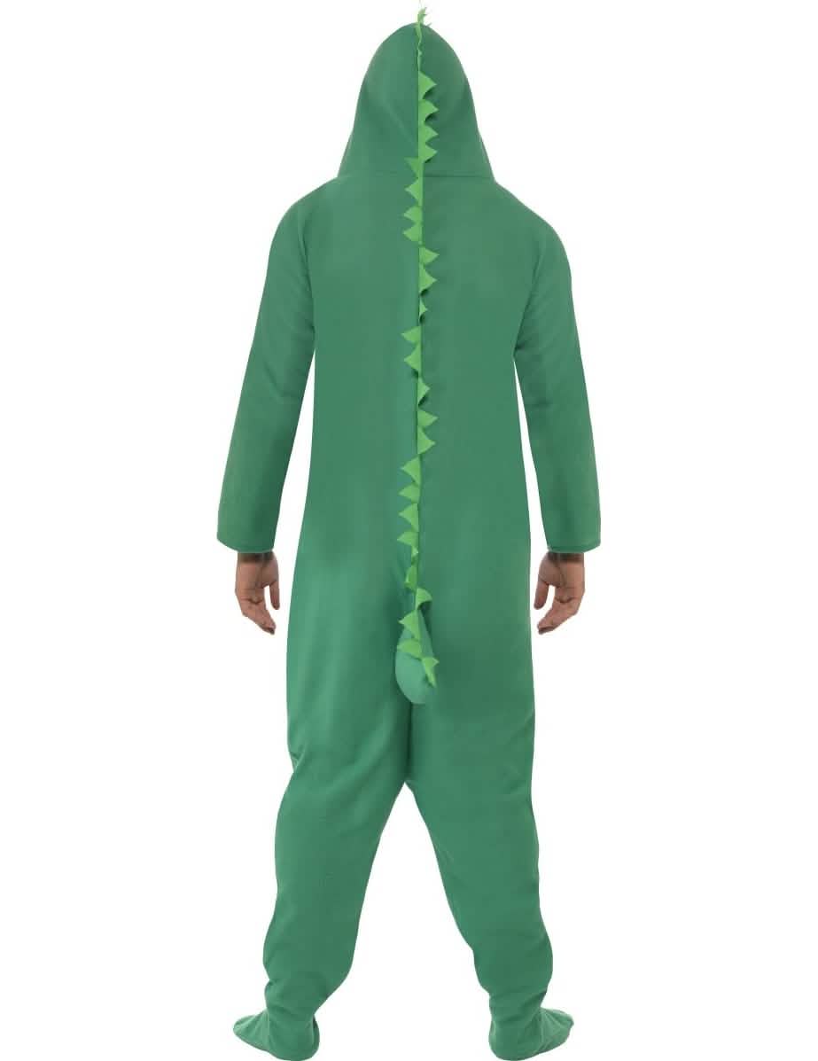 Vista de perfil do fato de crocodilo para adulto