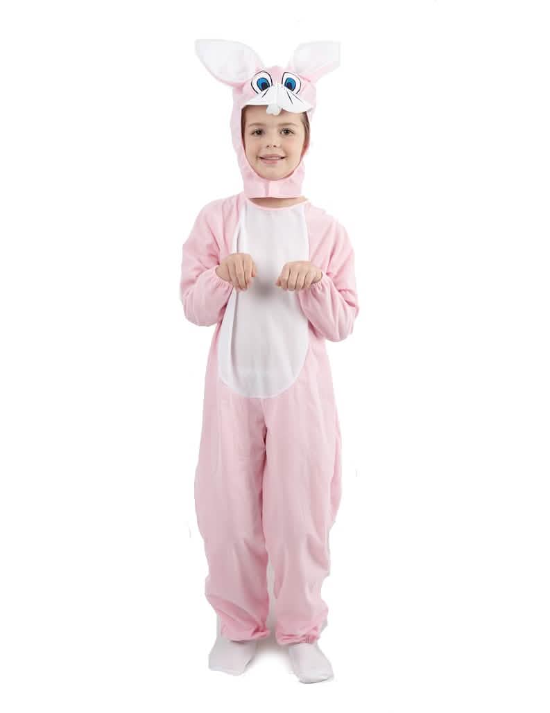 Déguisement de lapin pour enfant rose et blanc