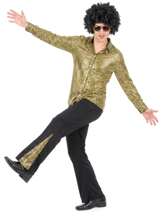 Disfarce disco dourado homem