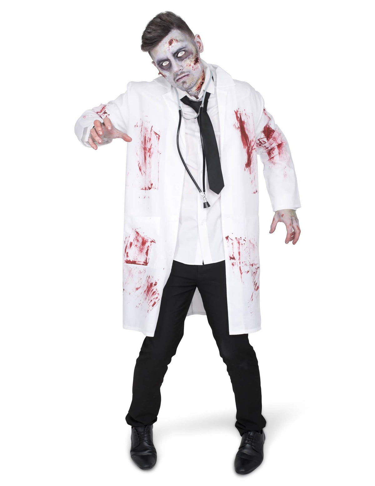 Vista geral do disfarce de médico zombificado