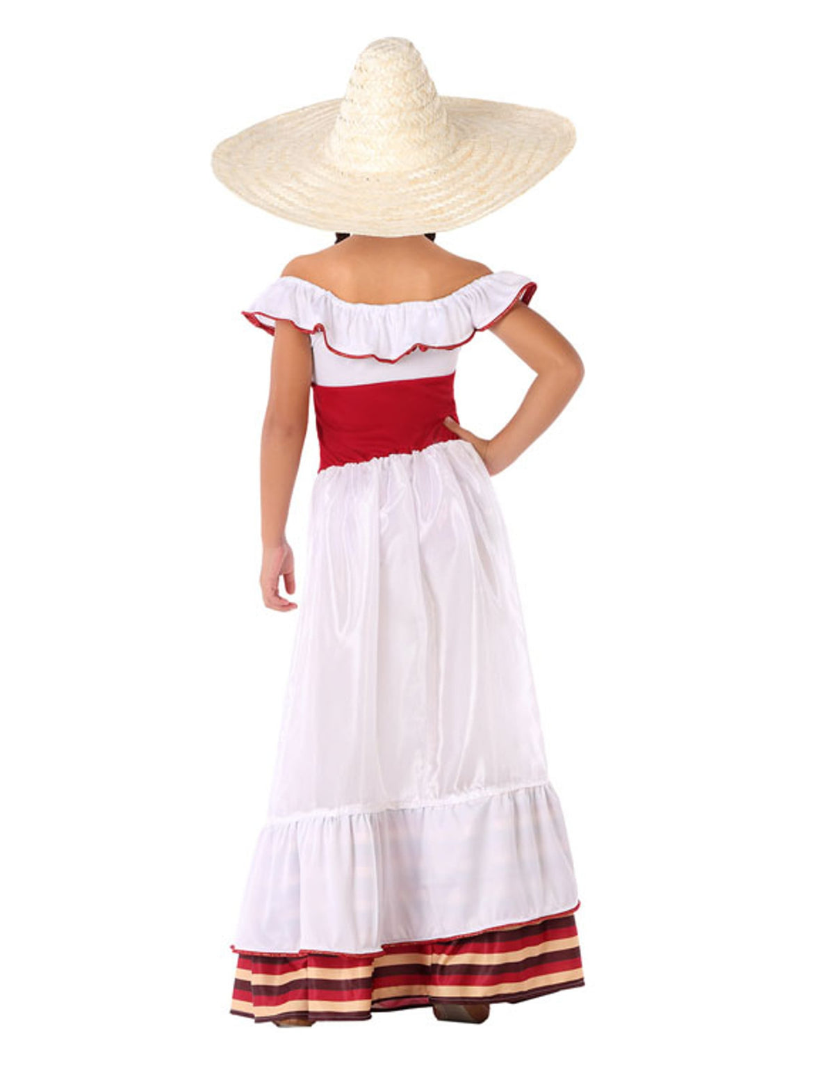 Vue de dos du déguisement de Mexicaine pour fille