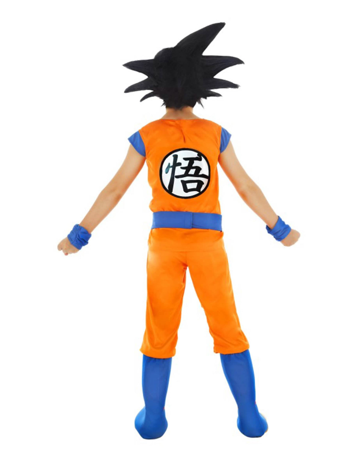 Vista traseira do fato Goku Saiyan Dragon Ball Z