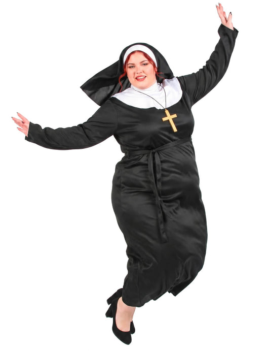 Disfarce freira tamanho grande mulher