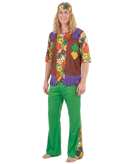 Disfarce hippie poder das flores - homem