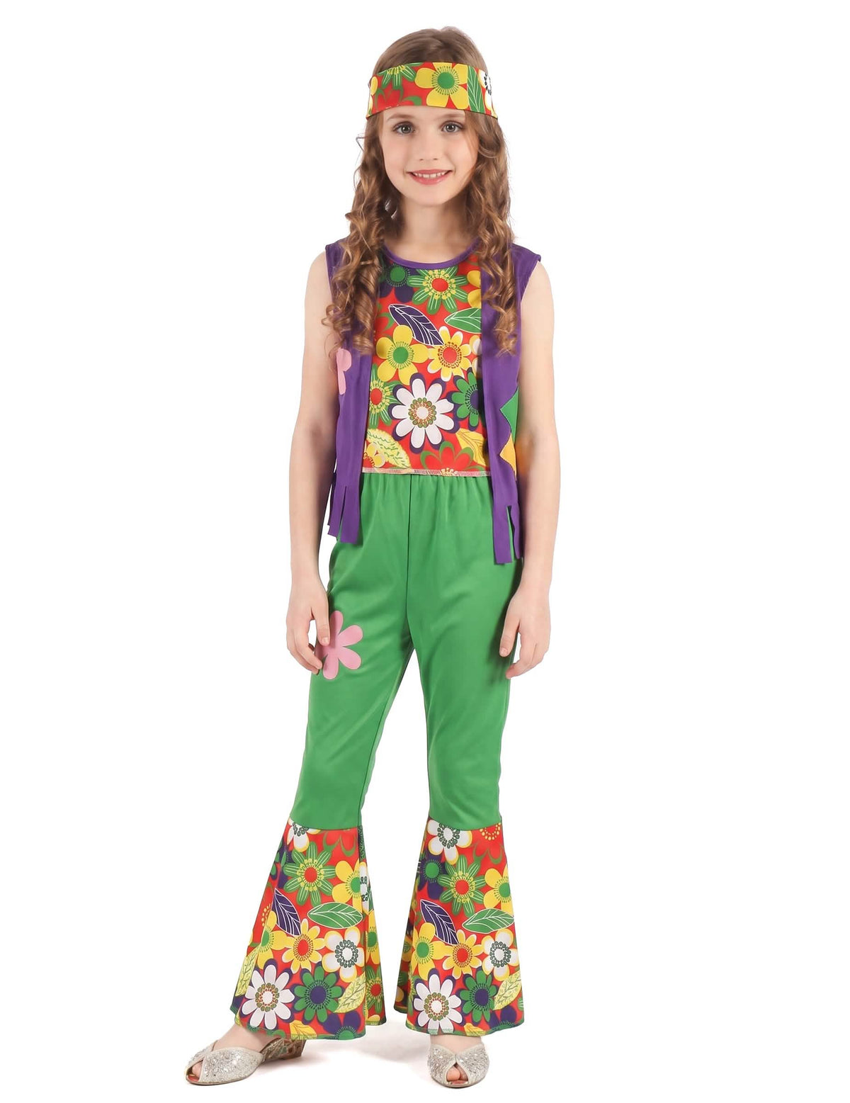 Disfarce hippie flower power menina