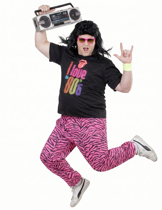 Disfarce de jogging I love 80's tamanho grande para homem