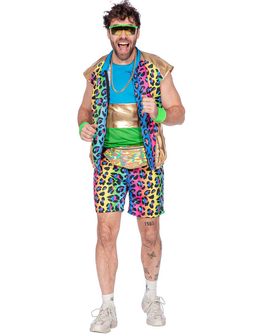 Fato kitsch pantera multicolor homem