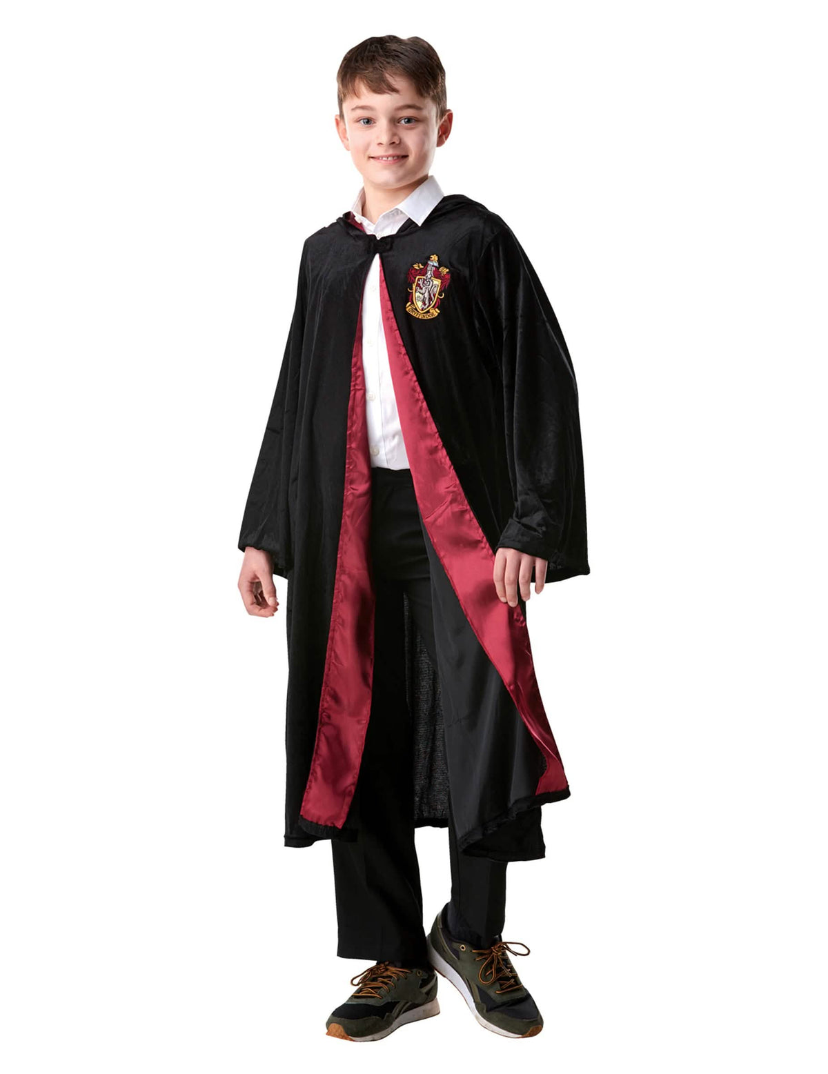 Vista frontal sem acessórios do disfarce de luxo robe Harry Potter para criança