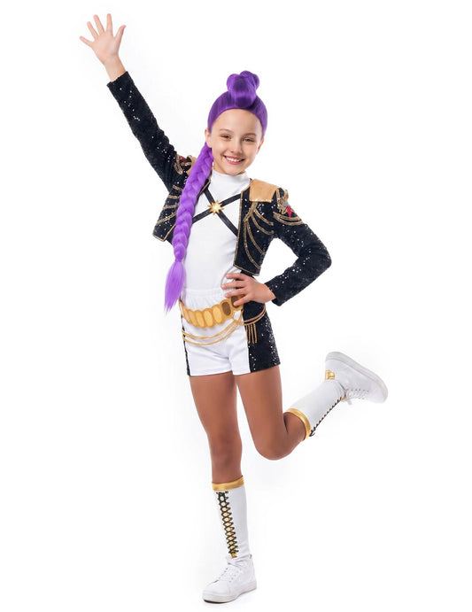 Fato de luxo Rumi Gold Kpop Demon Hunter™ para menina