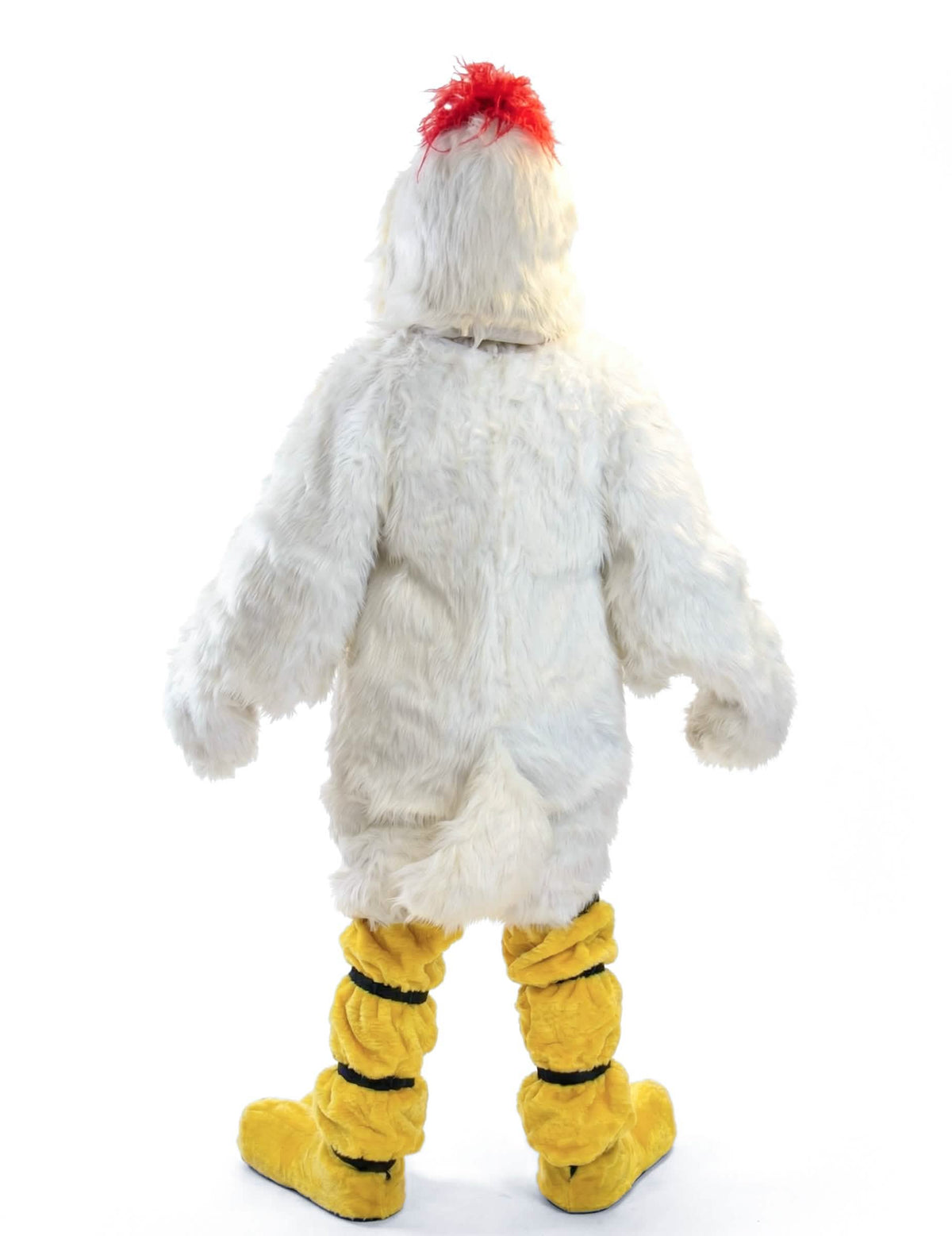 Vista de trás do fato mascote de pato para adulto