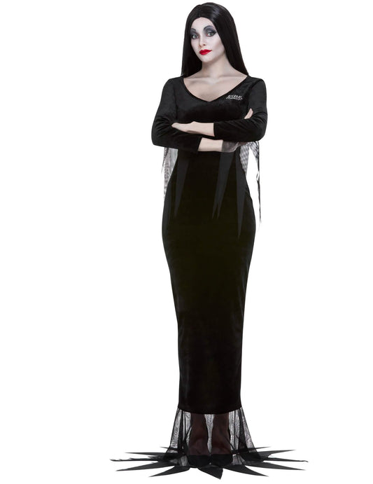 Vue de face du déguisement Morticia Famille Addams™