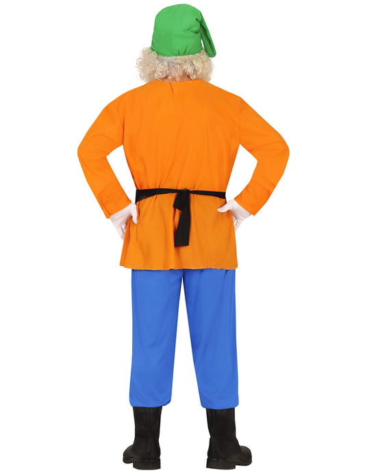 Vue de dos du déguisement nain de la mine pour adulte