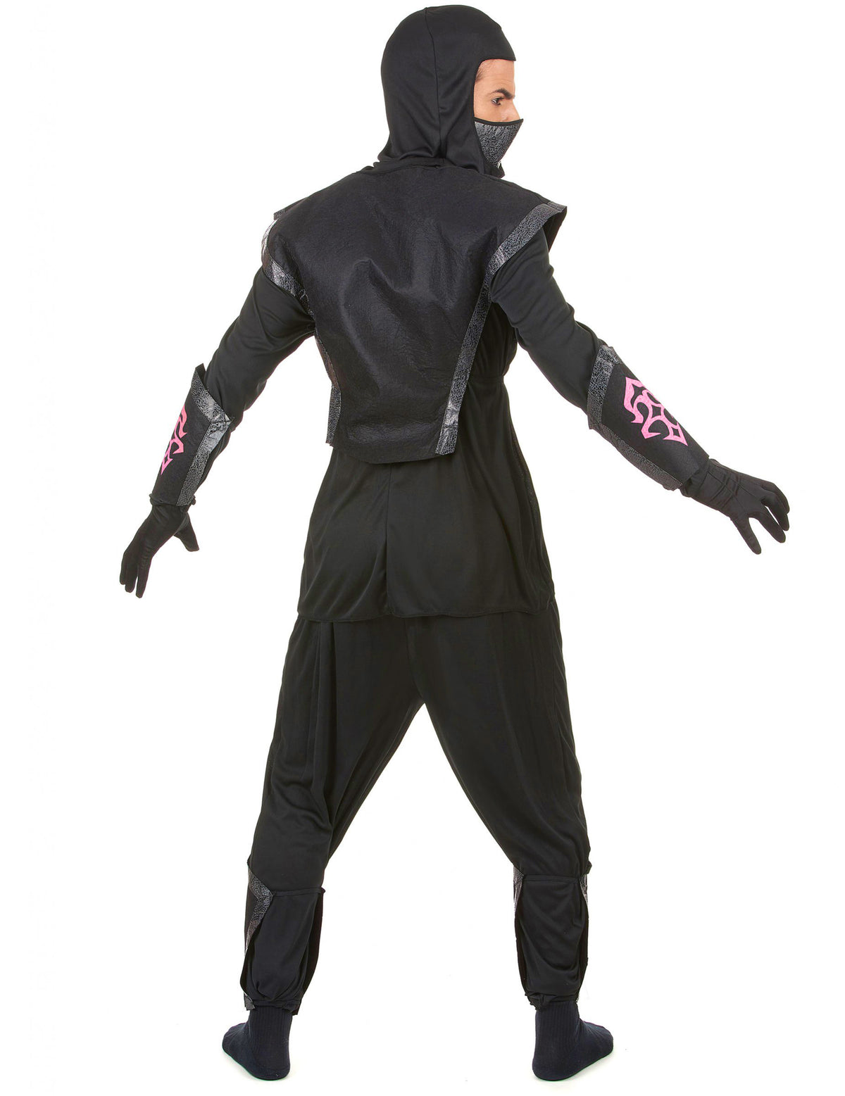 Vue de dos du déguisement ninja effet feutrine pour homme