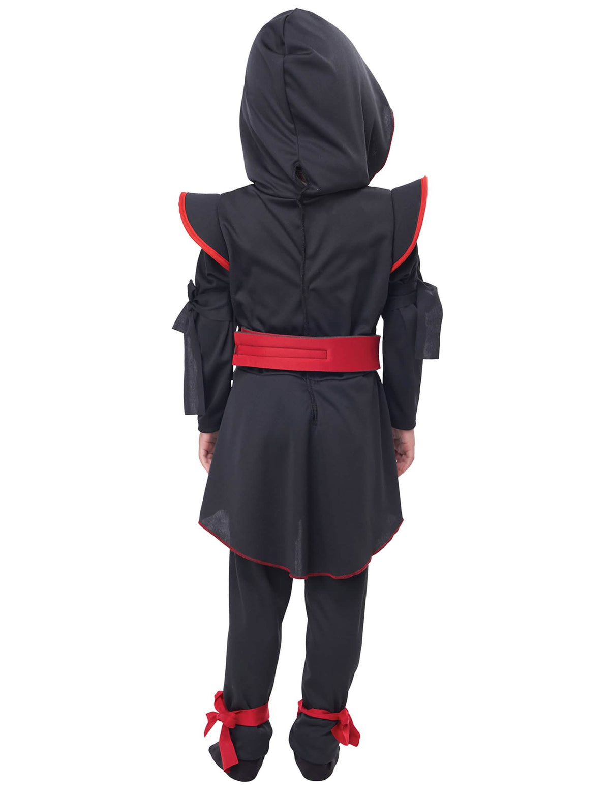 Vista traseira do fato de ninja luxo para menina