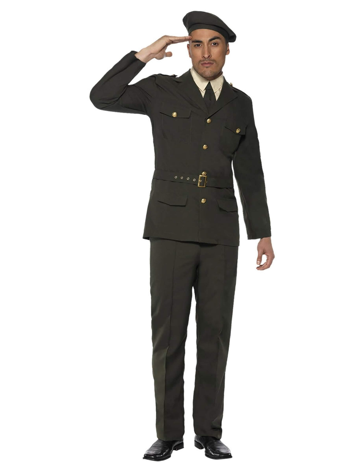 Saudação militar do fato de oficial militar para homem