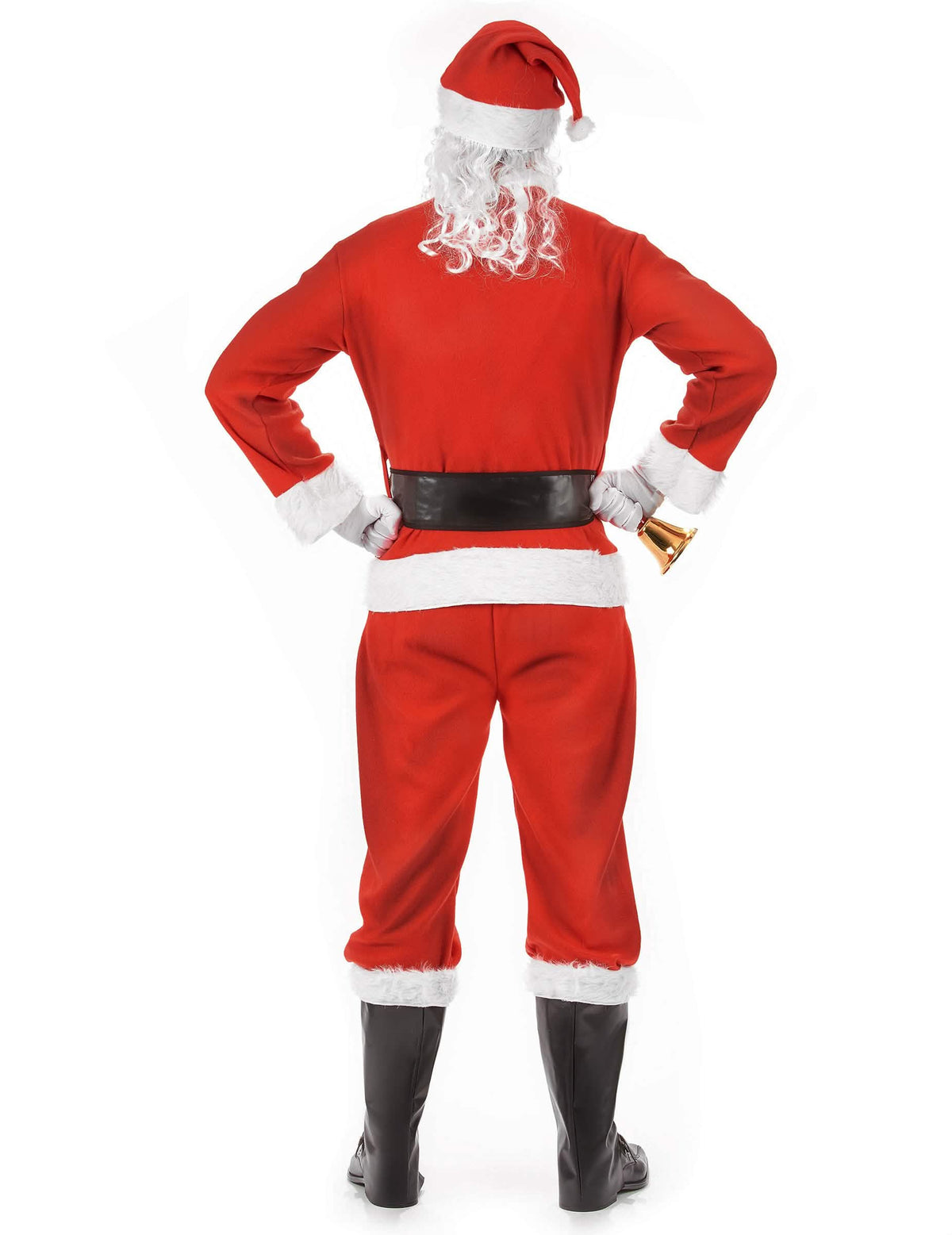 Vista de trás do disfarce completo de pai natal