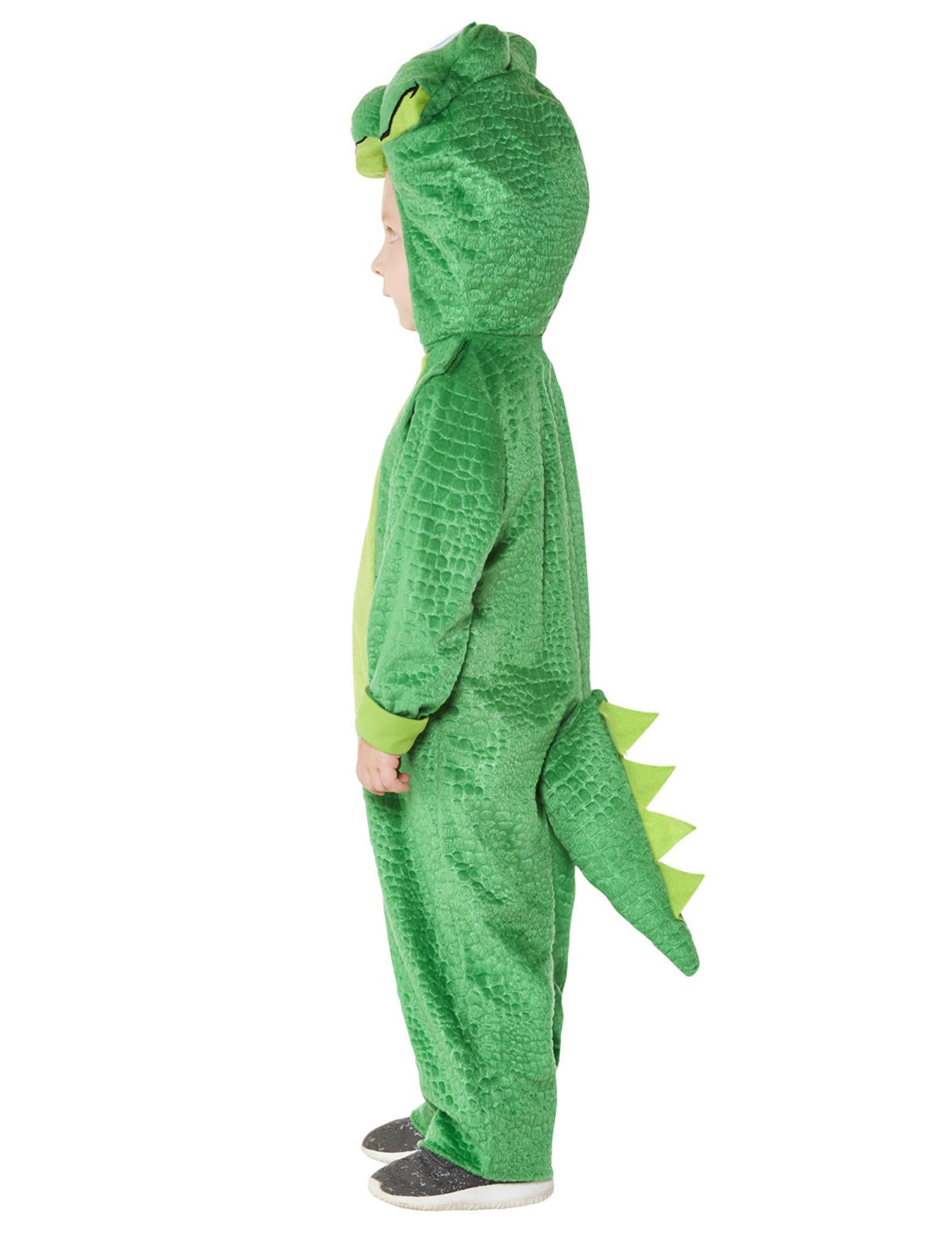 Vista de perfil do disfarce pequeno crocodilo para bebé