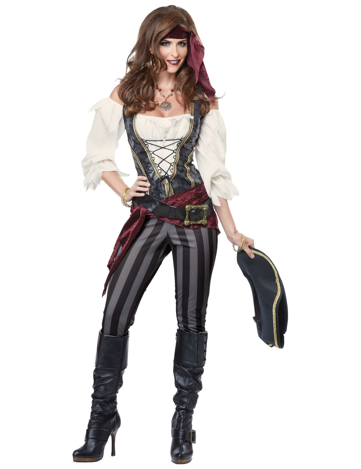Vista geral do disfarce de pirata para mulher