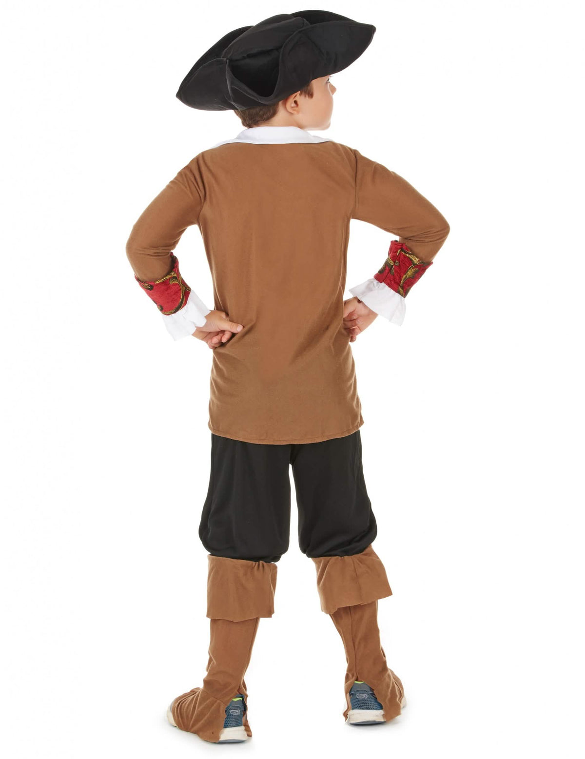 Vista de trás do disfarce de pirata para menino