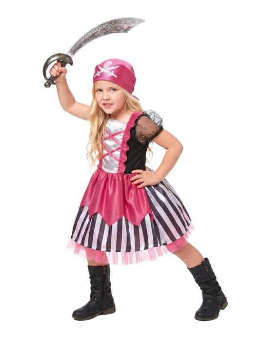 Disfarce pirata cor de rosa menina