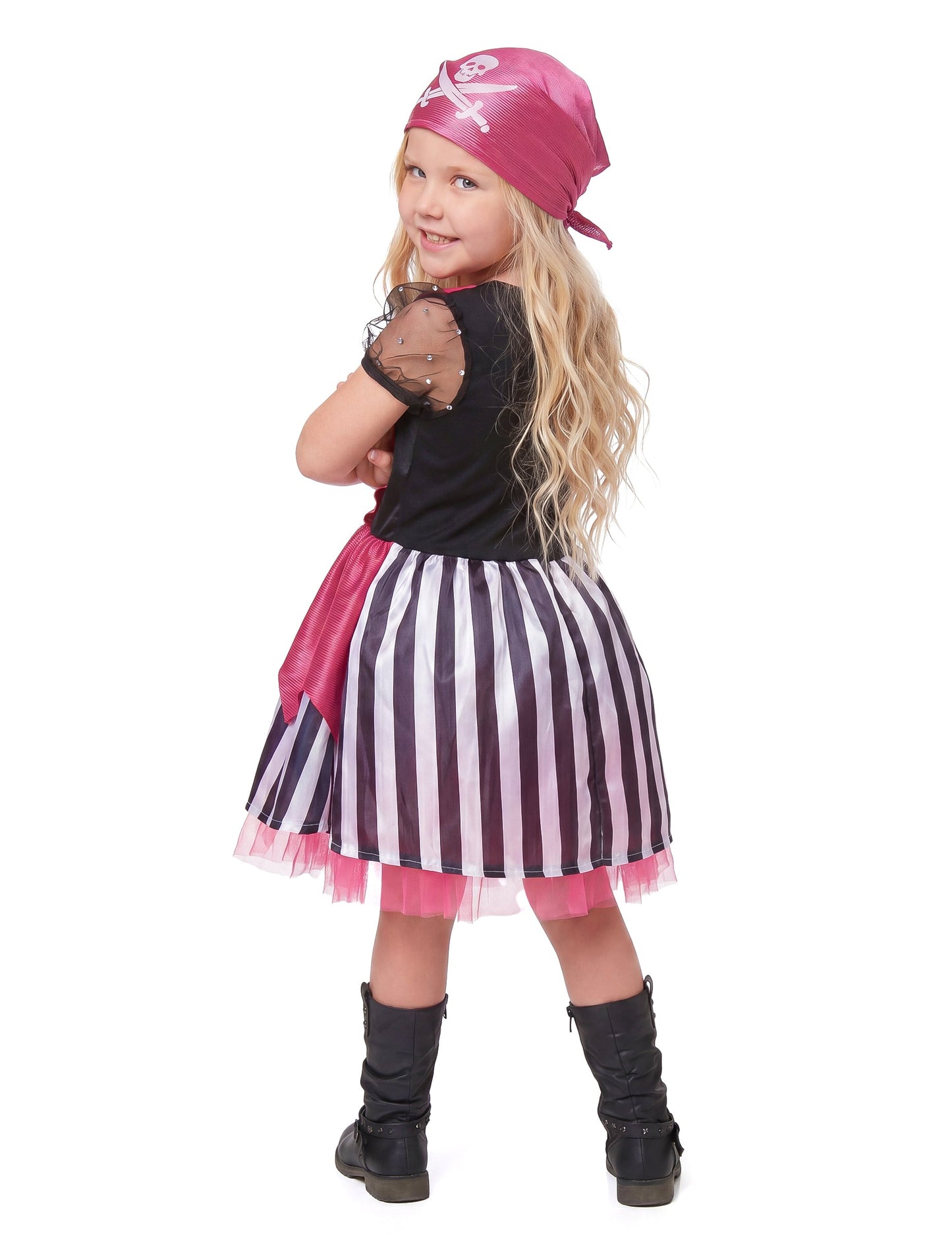 Disfarce pirata cor de rosa menina