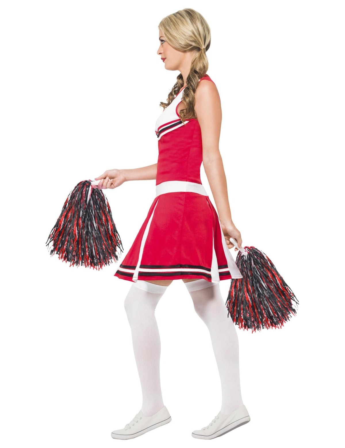 Vue de profil du déguisement pompom girl pour femme