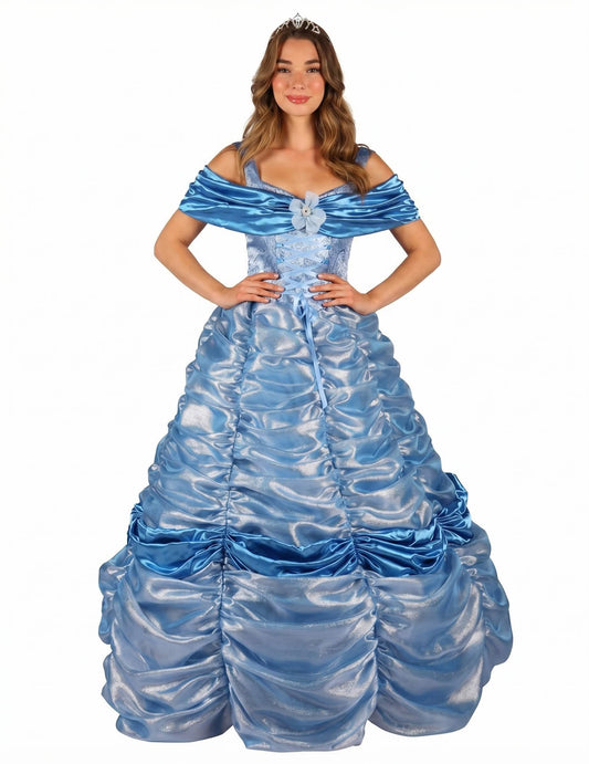 Disfarce de princesa azul de alta qualidade para mulher