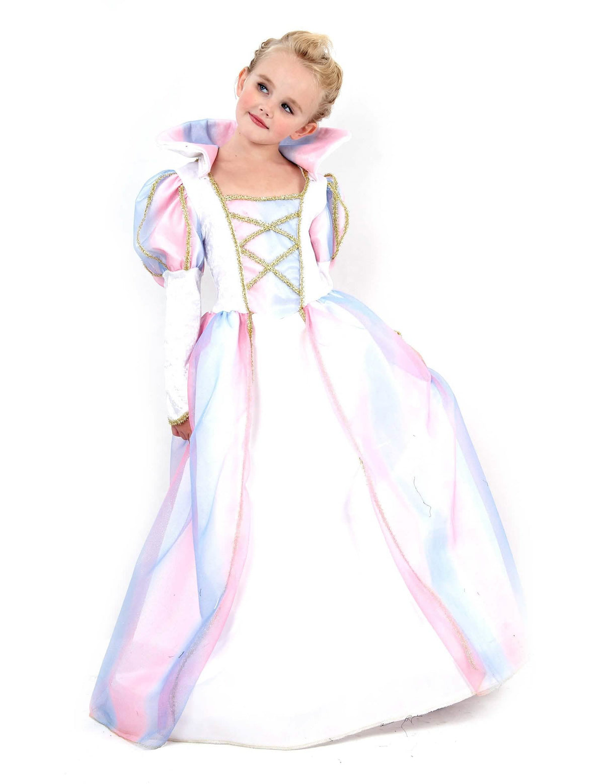 Vue du costume de princesse du déguisement de couple chevalier et princesse pour enfant