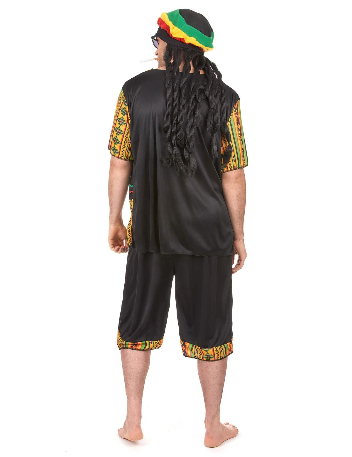Vista de trás do fato rasta para homem