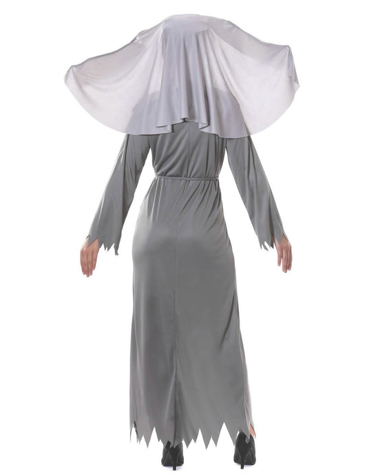 Vue de dos du déguisement de religieuse possédée pour femme