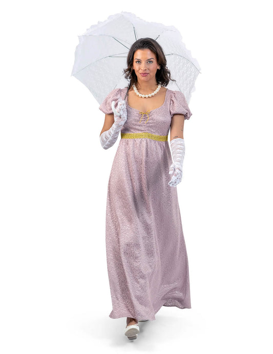 Vue de face du déguisement robe empire pour femme