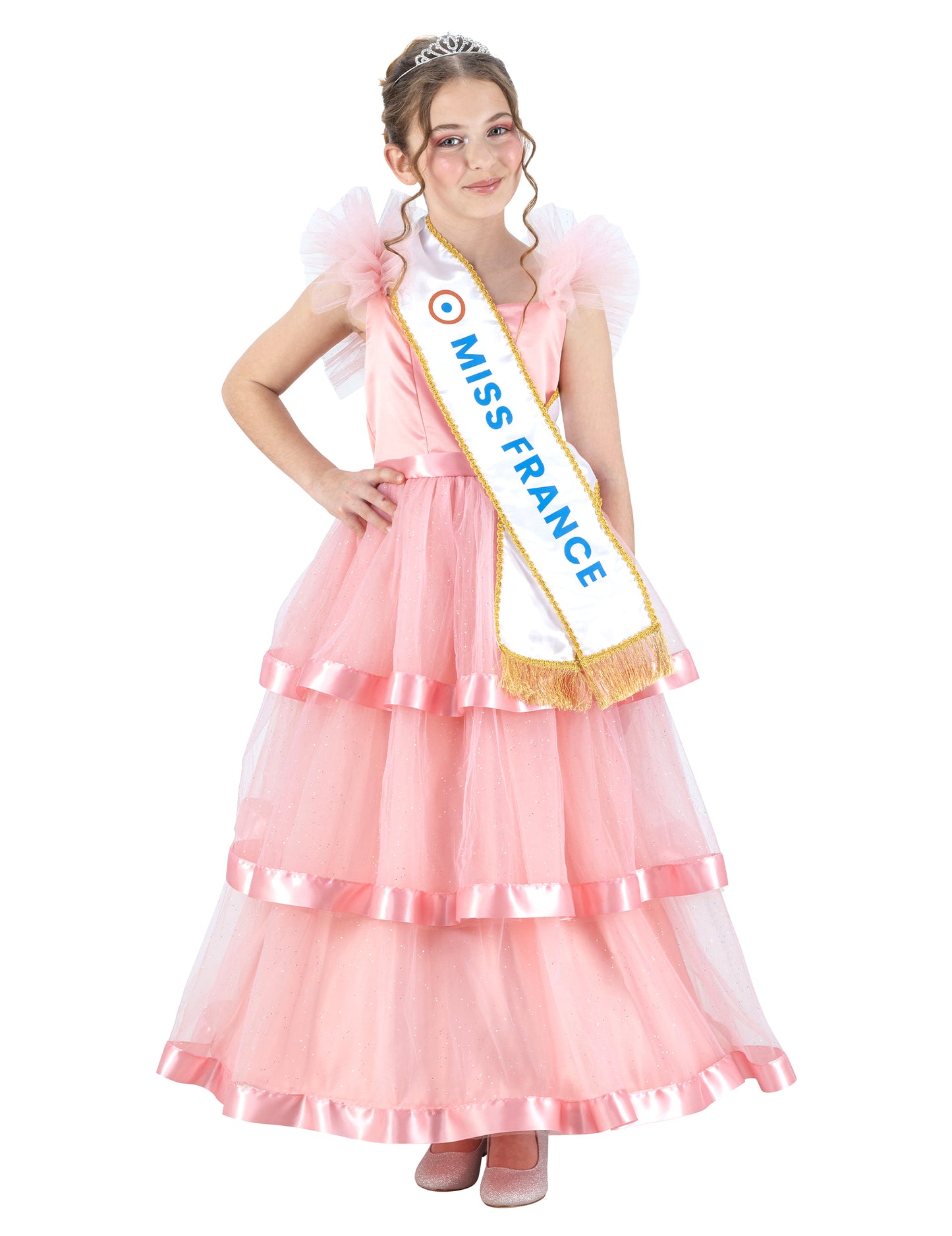 Fato de Vestido Miss France™ rosa para menina