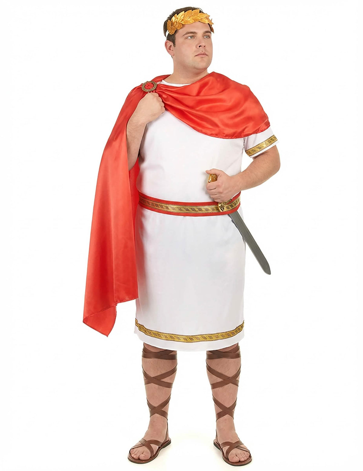 Disfarce romano com coroa para homem branco e vermelho