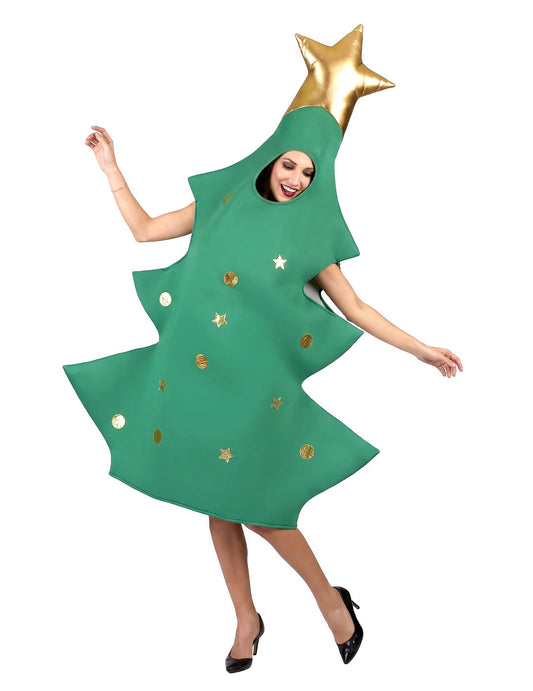 Disfarce pinheiro de Natal 3D adulto