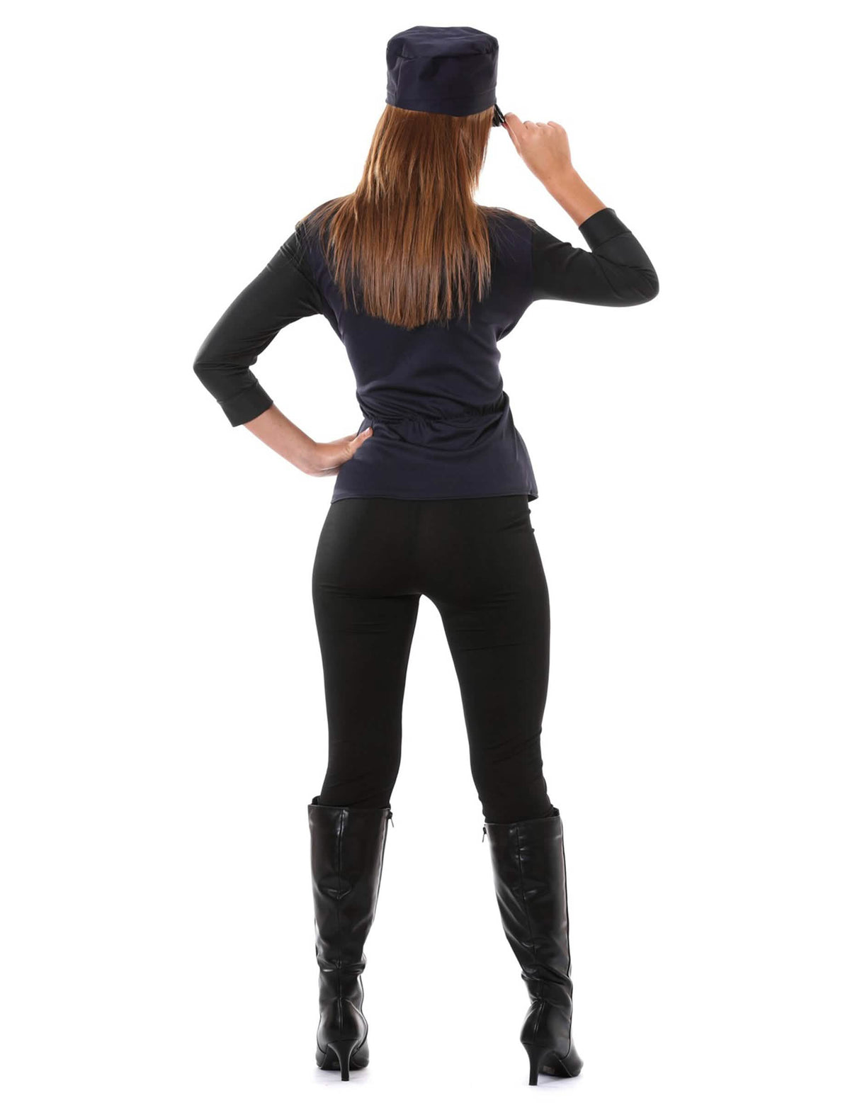Vista de costas do disfarce sexy SWAT para mulher