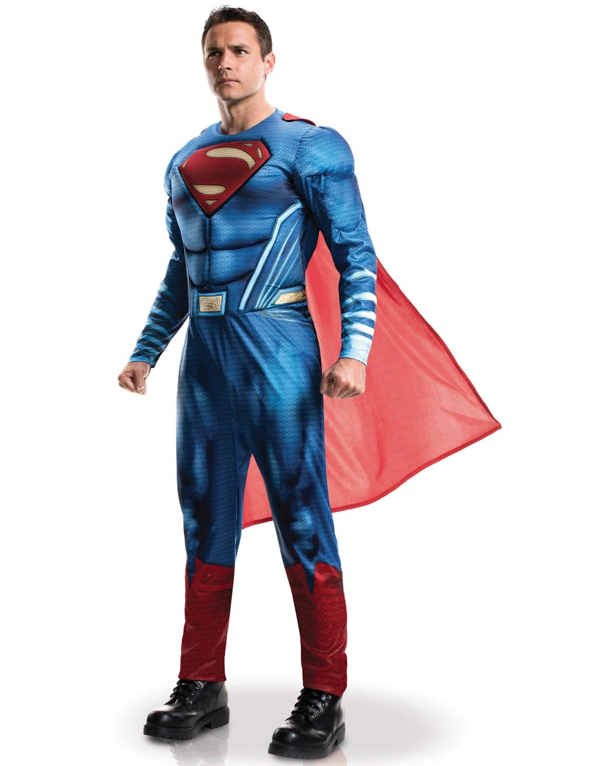 Déguisamento Superman Ligua dos justiceiros para adulto azul e vermelho com capa