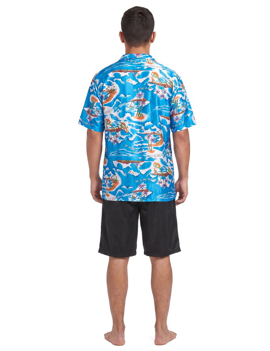 Disfarce de turista havaiano homem