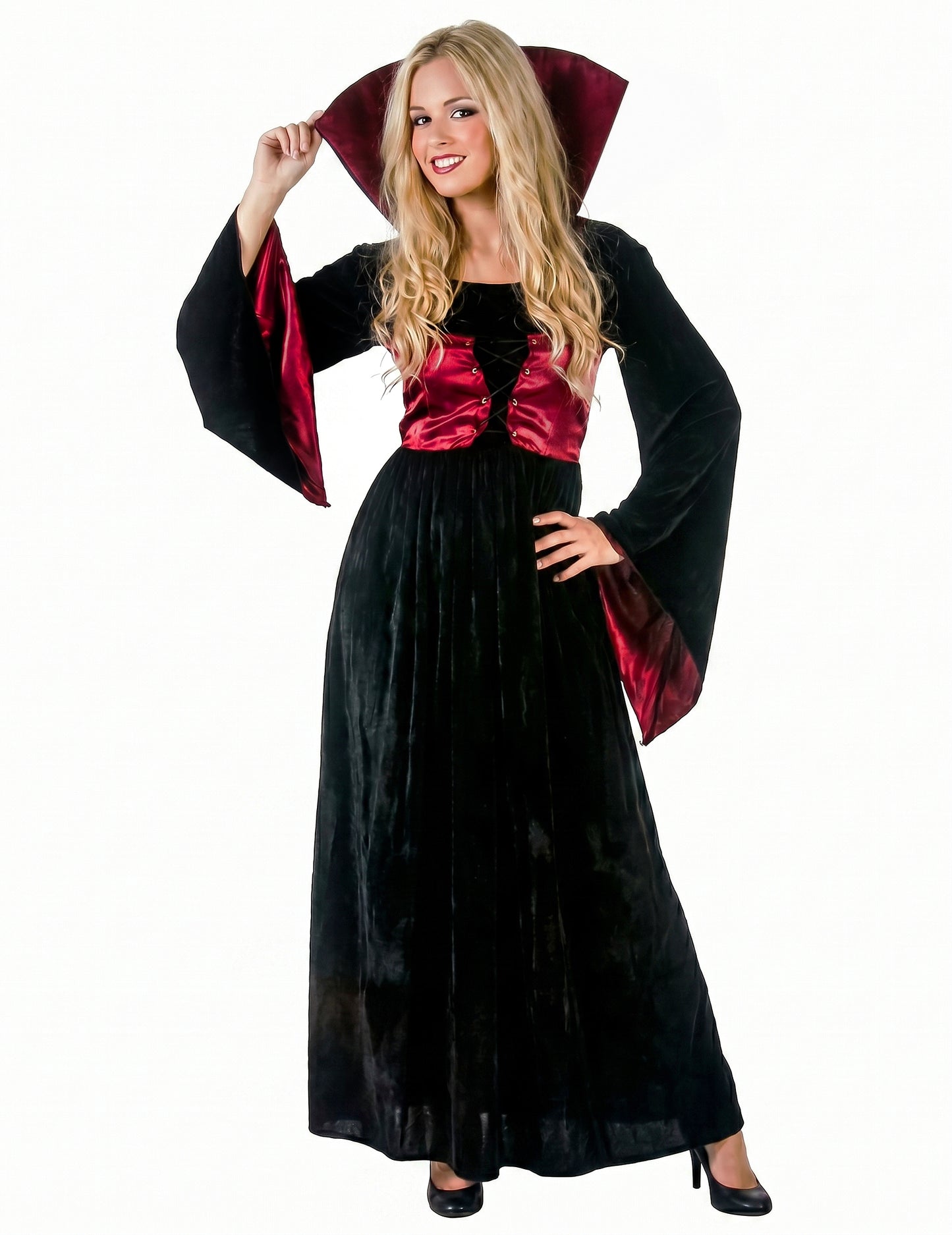 Disfarce vampira com corpete mulher Halloween
