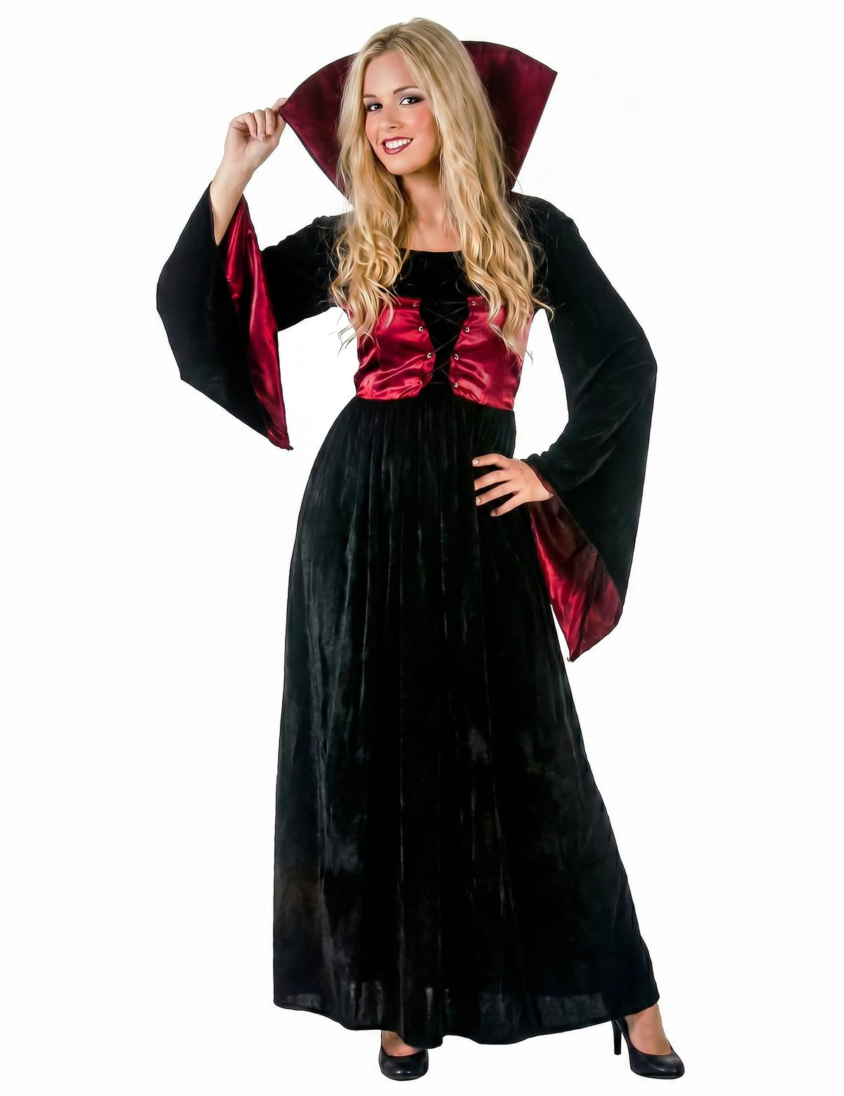 Disfarce vampira com corpete mulher Halloween